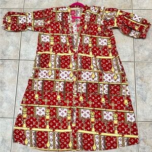 Stylish Red and Gold Dress